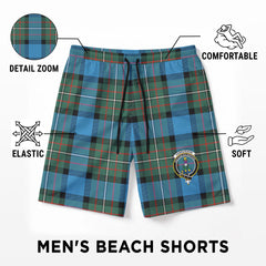 Fergusson Ancient Tartan Crest Men's Beach Shorts
