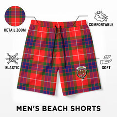 Fraser Tartan Crest Men's Beach Shorts