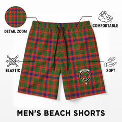 Kinninmont Tartan Crest Men's Beach Shorts