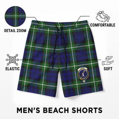 Lammie Tartan Crest Men's Beach Shorts