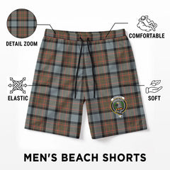 MacLaren Weathered Tartan Crest Men's Beach Shorts