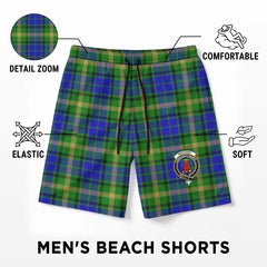 Maitland Tartan Crest Men's Beach Shorts