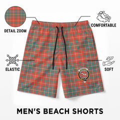 McDougall Ancient Tartan Crest Men's Beach Shorts