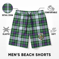 McKenzie Dress Modern Tartan Crest Men's Beach Shorts