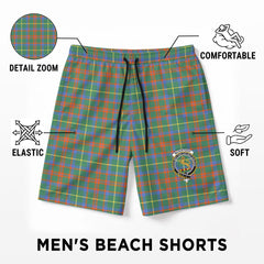 McKintosh Hunting Ancient Tartan Crest Men's Beach Shorts