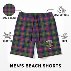 McLennan Modern Tartan Crest Men's Beach Shorts