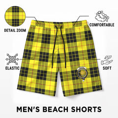 McLeod of Lewis Modern Tartan Crest Men's Beach Shorts