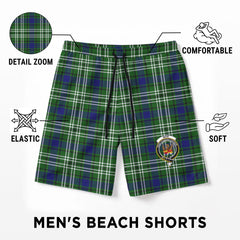 Mow Tartan Crest Men's Beach Shorts