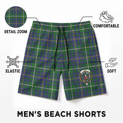 Orr Tartan Crest Men's Beach Shorts