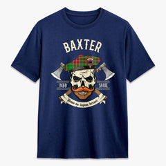 Baxter Modern Tartan Crest 2D T-shirt - Alba Skull Style