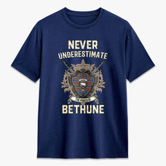 Bethune Modern Tartan Crest 2D T-shirt - Never Underestimate Style