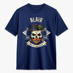 Blair Modern Tartan Crest 2D T-shirt - Alba Skull Style