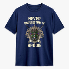 Brodie Hunting Modern Tartan Crest 2D T-shirt - Never Underestimate Style