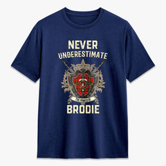 Brodie Modern Tartan Crest 2D T-shirt - Never Underestimate Style
