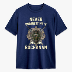 Buchanan Hunting Tartan Crest 2D T-shirt - Never Underestimate Style
