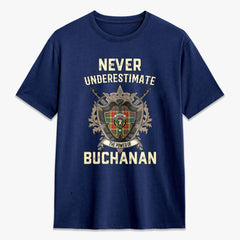 Buchanan Old Sett Tartan Crest 2D T-shirt - Never Underestimate Style