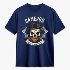 Cameron of Erracht Modern Tartan Crest 2D T-shirt - Alba Skull Style