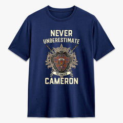 Cameron of Lochiel Ancient Tartan Crest 2D T-shirt - Never Underestimate Style
