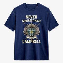 Campbell Dress Tartan Crest 2D T-shirt - Never Underestimate Style