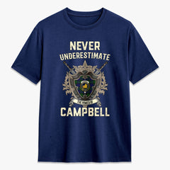 Campbell Modern Tartan Crest 2D T-shirt - Never Underestimate Style