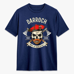 Darroch (Gourock) Tartan Crest 2D T-shirt - Alba Skull Style
