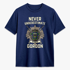 Gordon Modern Tartan Crest 2D T-shirt - Never Underestimate Style