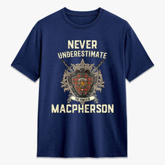 MacPherson Weathered Tartan Crest 2D T-shirt - Never Underestimate Style