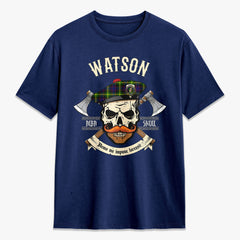 Watson Modern Tartan Crest 2D T-shirt - Alba Skull Style