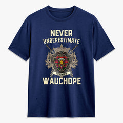 Wauchope (or Waugh) Tartan Crest 2D T-shirt - Never Underestimate Style