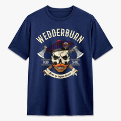 Wedderburn Tartan Crest 2D T-shirt - Alba Skull Style