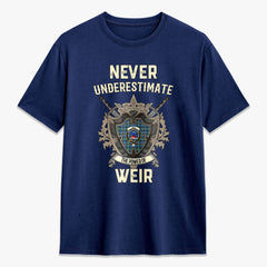 Weir Ancient Tartan Crest 2D T-shirt - Never Underestimate Style