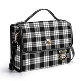 MacFarlane Black - White Tartan Crest Satchel Bag