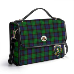 Stewart Old Modern Tartan Crest Satchel Bag