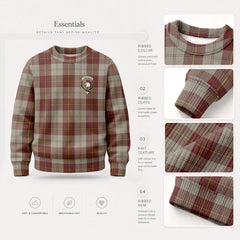 Cunningham Burgundy Dancers Tartan Crest Sweater