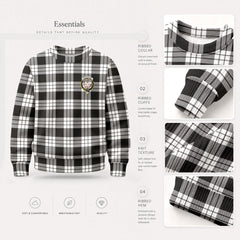 MacFarlane Black - White Tartan Crest Sweater
