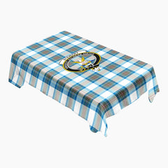 Stewart Muted Blue Tartan Crest Tablecloth