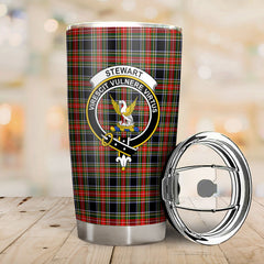 Stewart Black Tartan Crest Tumbler