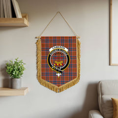 Cameron of Lochiel Ancient Tartan Crest Wall Hanging Banner - Wood Pole