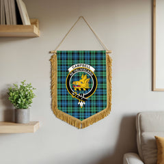 Campbell Ancient 01 Tartan Crest Wall Hanging Banner - Wood Pole