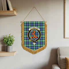 Sutherland Old Ancient Tartan Crest Wall Hanging Banner - Wood Pole
