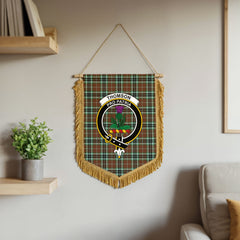 Thomson Hunting Modern Tartan Crest Wall Hanging Banner - Wood Pole