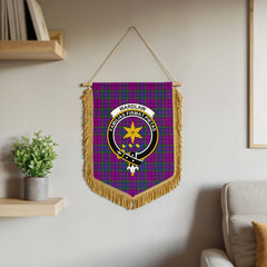 Wardlaw Modern Tartan Crest Wall Hanging Banner - Wood Pole