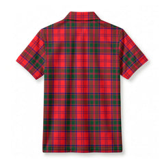 Drummond Modern Tartan Crest Birdseye Mesh Polo Shirt