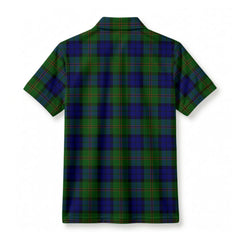 Dundas Modern Tartan Crest Birdseye Mesh Polo Shirt