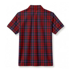 Kelly of Sleat Red Tartan Crest Birdseye Mesh Polo Shirt