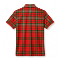 Langlands Tartan Crest Birdseye Mesh Polo Shirt