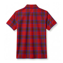 Leslie Modern Tartan Crest Birdseye Mesh Polo Shirt
