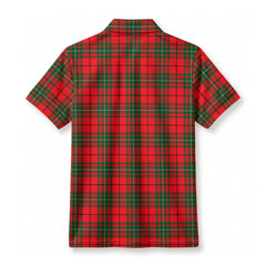 MacAuley Modern Tartan Crest Birdseye Mesh Polo Shirt