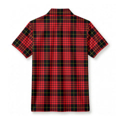 MacQueen Modern Tartan Crest Birdseye Mesh Polo Shirt