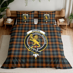 Brown Ancient Tartan Crest Bedding Set